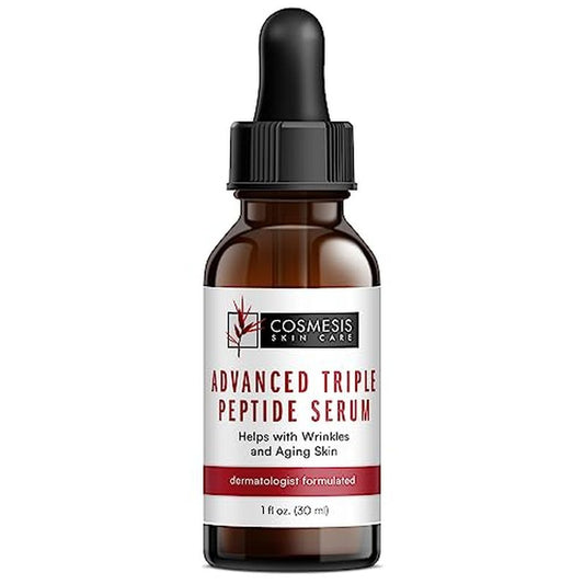 Advanced Triple Peptide Serum - Reduce Wrinkles, Support Collagen Renewal, Defend Against Aging | 1oz | Cosmesis