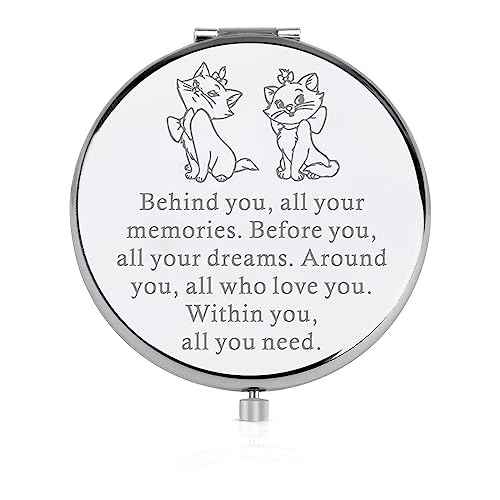 FEELMEM Cat Inspired Gift Movie Fans Compact Makeup Mirror Gift Cartoon Movie Themed Gift
