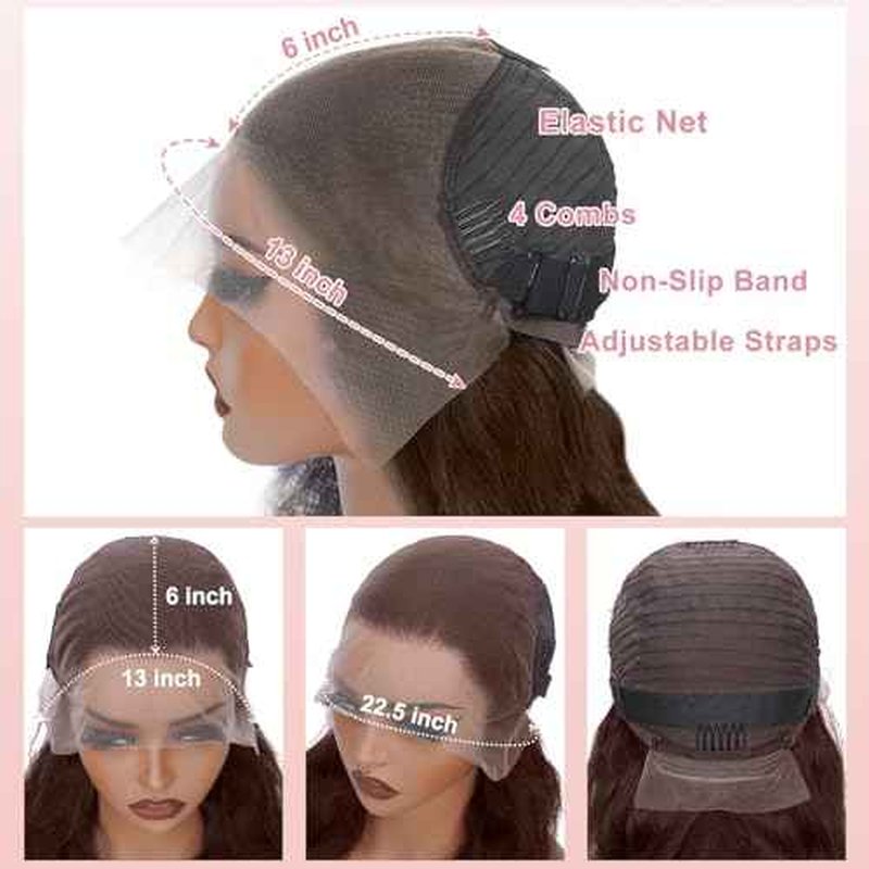 30 Inch Chocolate Brown Lace Front Wig Human Hair 200 Density Body Wave 13x6 Hd Lace Front Wigs Human Hair Pre Plucked 4# Brown Wig Human Hair Colored Wigs for Women