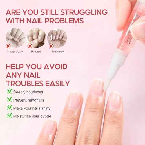 Peacecolor 16Pcs Cuticle Oil Pen for Nails Portable Nail Moist Nail Strengthener Nails Care Kit for Treatment Care Nail Softener and Strengthener