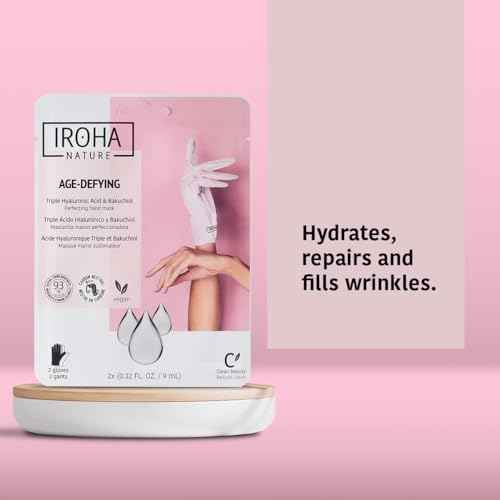 IROHA NATURE Anti-Aging Hand Mask Gloves | 4 Pairs | Triple Hyaluronic Acid, Bakuchiol & Niacinamide | Reduces Wrinkles & Dark Spots | Vegan & Cruelty-Free | 93% Natural Ingredients
