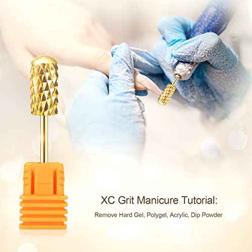 Nail Drill Bit Set, Corfulra 3pcs Safety Bits for Nail Drill, Tungsten Carbide Nail Drill Bits, Smooth Round Top Large Barrel Bits, Nail Supplies for Nail Tech to Remove Acrylic Nails (XF & M & XC)