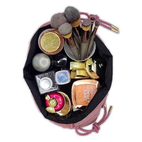 Drawstring Velvet Makeup Bag with Water-Resistant Interior: Cosmetic/Travel/Toiletry/Beauty Makeup Bag/Pouch/Sack with Chic drawstring, for Birthdays/Valentines/Christmas/Thanksgiving