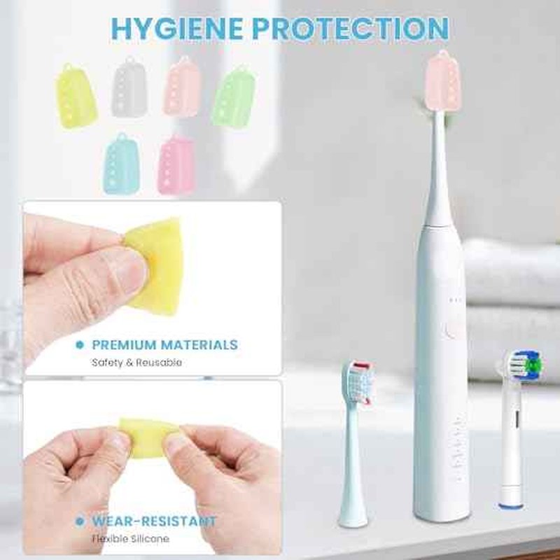 6 Packs Silicone Toothbrush Covers, Tooth Brush Cover Cap for Electric & Manual Toothbrushes, Toothbrush Travel Essentials