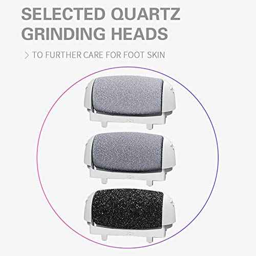 PRITECH Callus Removers 6 Pack Replacement Rollers Heads for Electric Feet File Pedicure Tools, 2 Extra Coarse, 2 Regular Coarse, 2 Fine Coarse Refill Rollers (1138-White/1138-Pink/1138-Black)