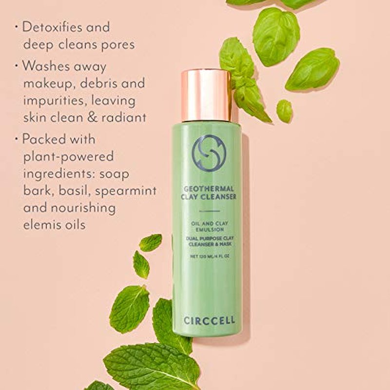 CIRCCELL Geothermal Clay Cleanser ? Hydrating Facial Cleanser - Arctic Clay and Essential Oils Deep Clean & Detox Skin ? Hydrating Clay Face Wash or Mask for All Skin Types