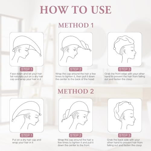 Hair Towel Women Bath Wrap - Adjustable Microfiber Super Absorbent to Quick Drying Hair and Body for Gym, Spa, Sauna and Shower After Body Cover, Pink