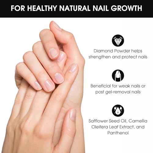 Deborah Lippmann Hard Rock Base and Top Coat | Promotes Healthy Growth for Soft Nails | Diamond Powder Strengthens and Protects Nail Polish | Clear, 50 Fl. Oz