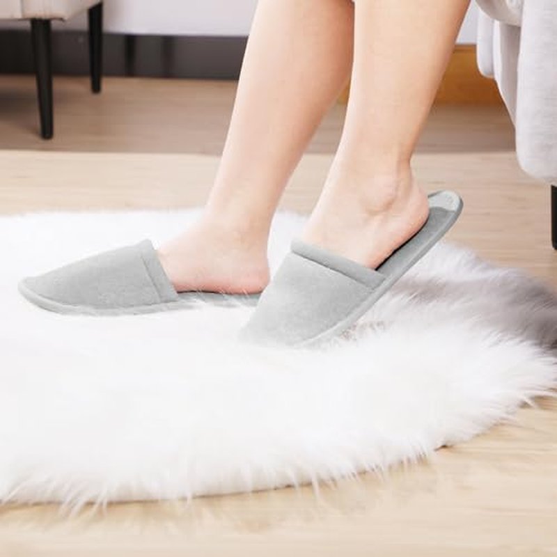 Geyoga 24 Pairs Disposable Slippers for Guests Bulk 2 Size Cotton Hotel Spa House Slippers for Graduation Wedding Party Shoeless Home Travel Individually Wrapped