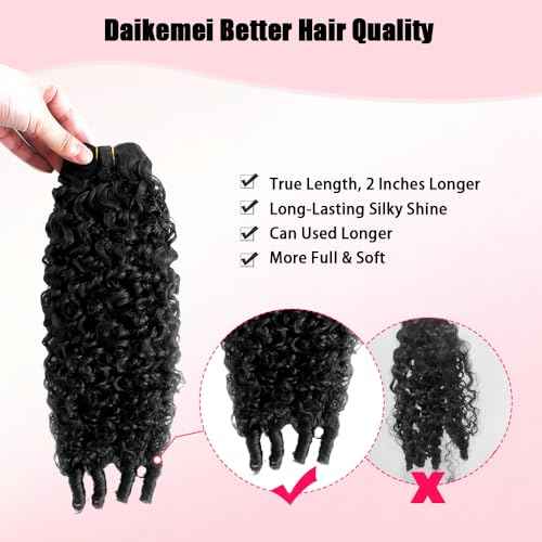 Burmese Curly Bundles Human Hair 22 Inch 3C4A Water Wave Quick Weave with Spiral Curly End 100% Unprocessed Kinky Curly Human Bundles in Hair Extensions Natural Black