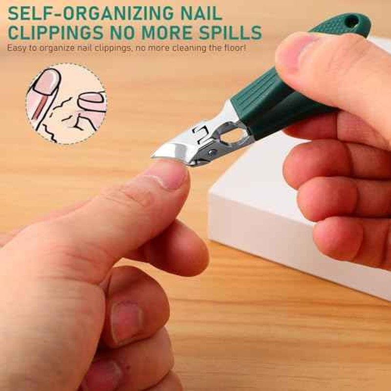 3Pcs Eagle Beak Beveled Nail Clippers,Wide Jaw Opening Anti-Splash Slanted Nail Clipper,Edge Nail Clippers,Long Handle Wide Jaw Opening Anti-Splash Slanted Nail Clipper for Men Women