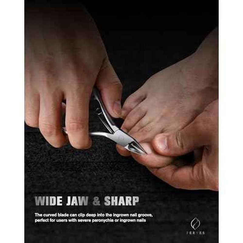 FERYES Toe Nail Clippers for Thick & Ingrown Toenails - Stainless Steel Thick Toenail Clippers for Seniors, Precision Grip Fingernail Clippers for Effortless Trimming - Silver