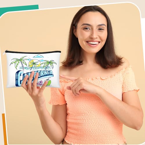 Reginary 12 Pcs City Souvenir Gifts Texas State Gifts Chicago City Souvenirs California Makeup Bag Paris San Francisco Alaska Zippered Cosmetic Bag for Women Traveler Souvenirs