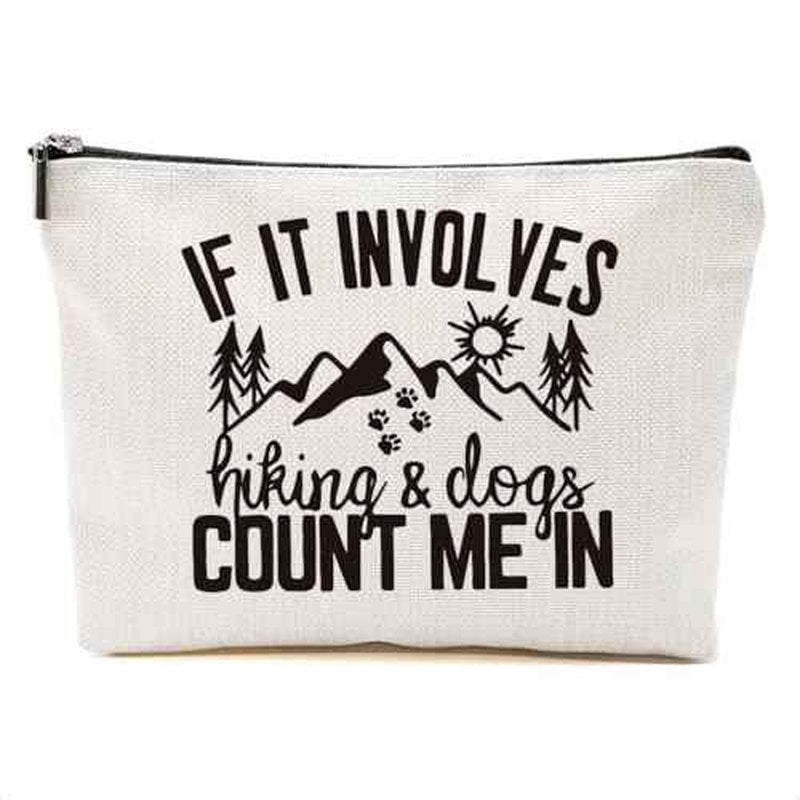 Hiking Gifts Camping Gifts Forest Funny Makeup Bag Cosmetic Bag Zipper Pouch Christmas Thanksgiving Birthday Travel Gifts Dog Mom Gifts for Travelers Women Bestie Friend Nature Lover Sister
