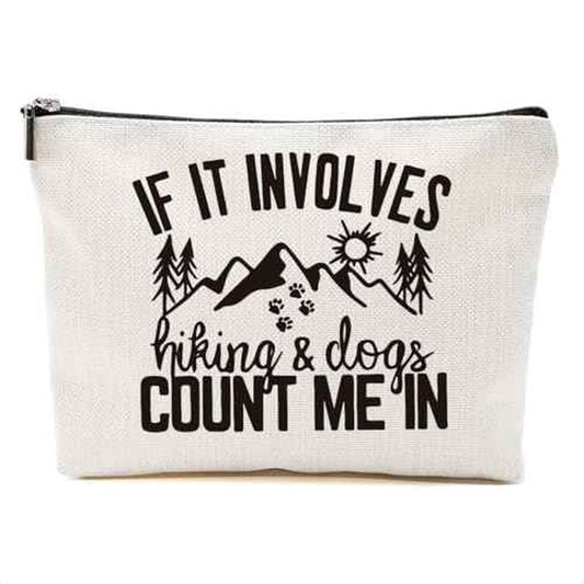 Hiking Gifts Camping Gifts Forest Funny Makeup Bag Cosmetic Bag Zipper Pouch Christmas Thanksgiving Birthday Travel Gifts Dog Mom Gifts for Travelers Women Bestie Friend Nature Lover Sister