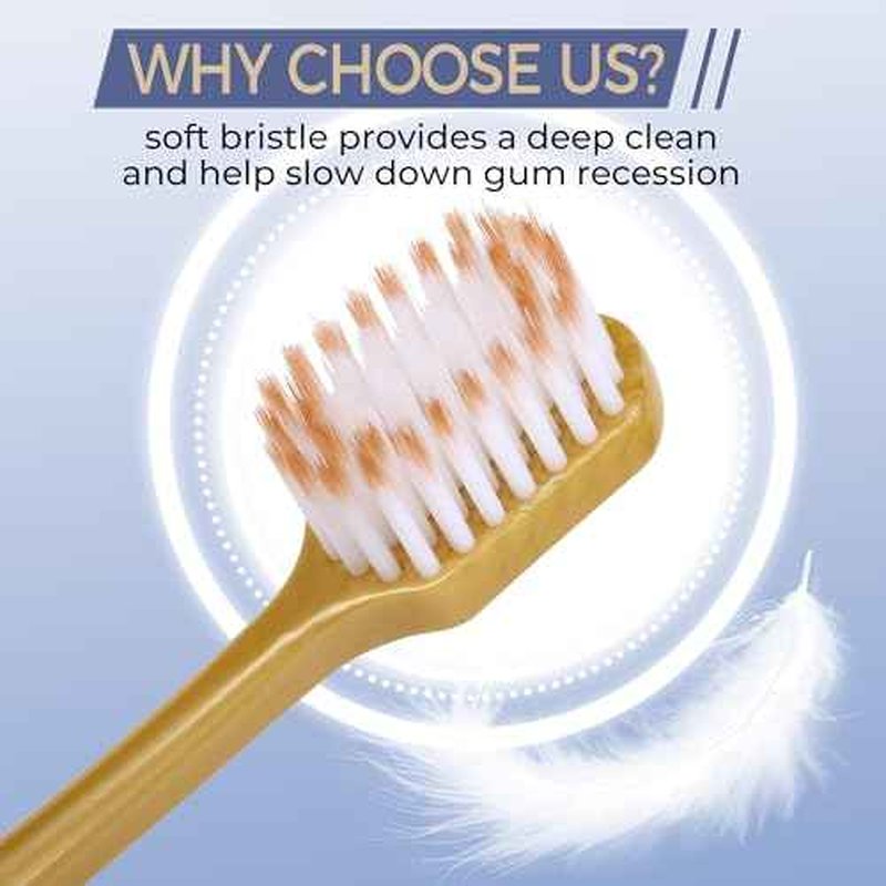 Soft Toothbrushes for Adults, Medium Manual Wider Head Tooth Brush, Good Cleaning Effect for Sensitive Teeth Oral Gum Recession (6 Pack)
