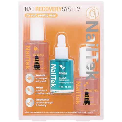 Nail Tek Recovery Kit ? Nail Repair for Damaged Nails, Hydrate, Renew, & Strengthen Nails Treatment, Made in USA, 0.5 fl oz each