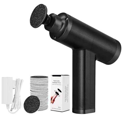 Upgraded Electric Callus Remover for Feet 4500rpm, Adjustable Speed Electric Foot Callus Remover Foot Sander Grinder Pedicure File for Women Men Dead Skin Cracked Heels (Black)
