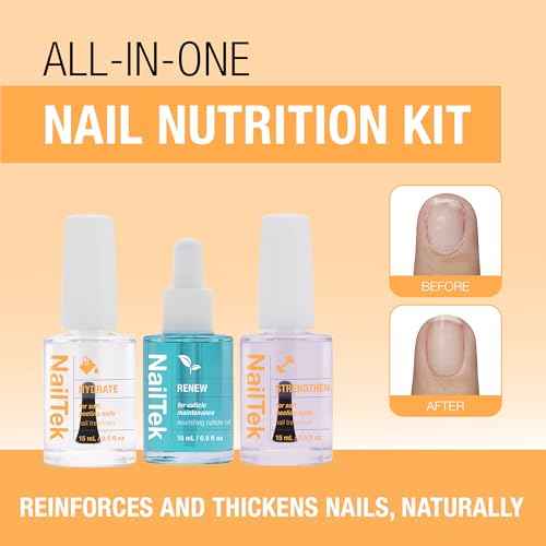 Nail Tek Recovery Kit ? Nail Repair for Damaged Nails, Hydrate, Renew, & Strengthen Nails Treatment, Made in USA, 0.5 fl oz each