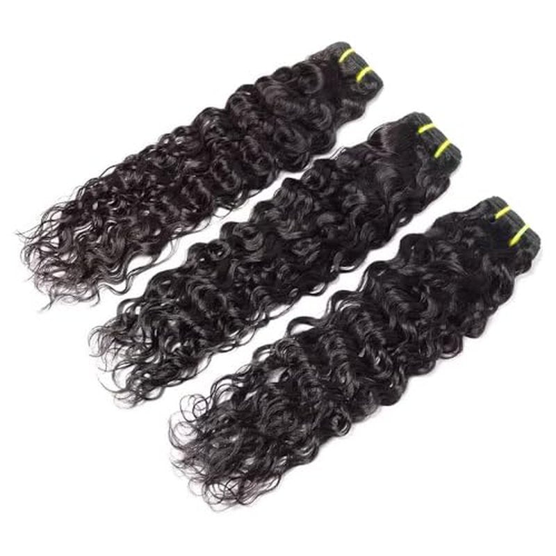 10 12 14 Inch Water Wave Bundles Human Hair 100% Unprocessed Curly Brazilian Virgin Hair Wet And Wavy 3 Bundles Human Hair Natural Black