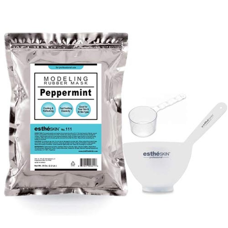 Modeling Mask Powder - Peel Off Facial Treatment | 35oz Professional Size with 3 Mixing Bowls - Peppermint Cooling