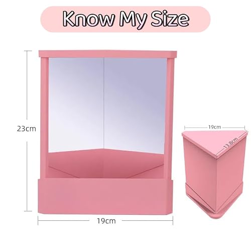 Non-Reversing Mirror with Real Image Reflection - Beveled Standing Cosmetic Inverted Mirror for Makeup, Hair Styling, Grooming, Facial Correction