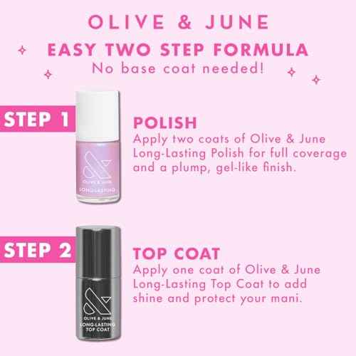 Olive & June Long-Lasting Nail Polish | Gel-Like Finish No Lamp Needed Lasts up to 10 days | Salon-Quality Color at Home | 15-Free, Vegan & Cruelty-Free Chip-Resistant Shine | Strawberry Scone