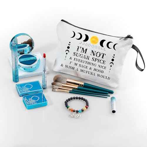 Spiritual Unusual Birthday Gift for Women Teenager Girl Small Cosmetic Makeup Bag for Purse Witch Stuff