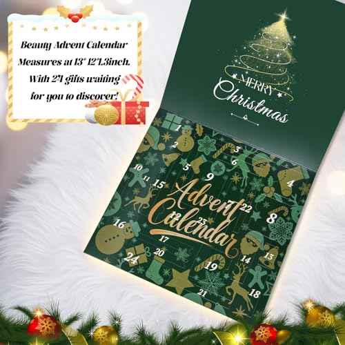 DAGEDA Beauty Advent Calendar 2025,24 Days Christmas Makeup Gifts for Her,Contains Beauty Makeup Kit, Xmas Clothes Accessories, 24 Surprise Christmas Countdown Festival Gifts Set for Women Girls