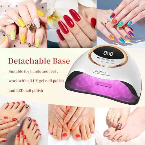 UV LED Nail Lamp, 280W Professional UV Nail Dryer Light for Gel Nails with 66 Beads, Fast Curing Gel Polish Lamp Auto Sensor 4 Timer Setting, Nail Art Drying Tools for Fingernail and Toenail