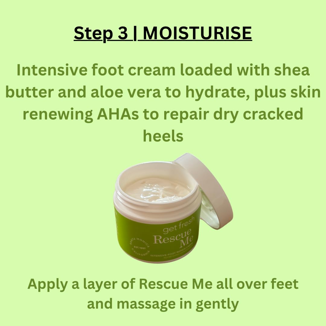 Get Fresh Relief For Tattered Tootsies 3-step at Home Foot Treatment 15.2 x 30.5 x 15.2 cm Feet Care Kit With Lemongrass Scent Includes Scrub For Cracked Heels Callus Remover Cream