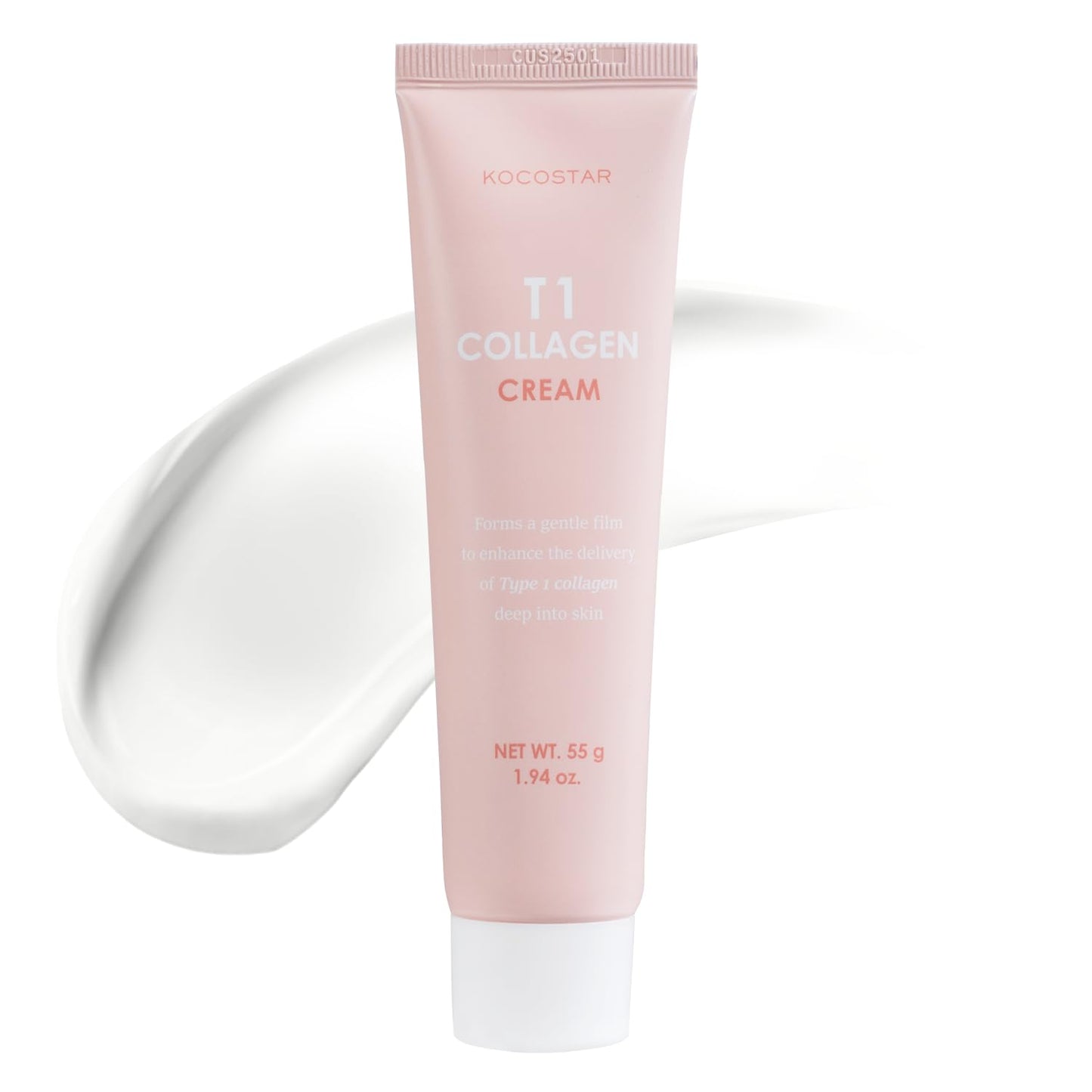 T1 Collagen Cream Wrapping Peel-off Mask | Improves Skin Elasticity and Hydrates Skin, Patented 65% Type 1 Biofilm Collagen Formula, Korean Skin Care, 1.94 fl oz.