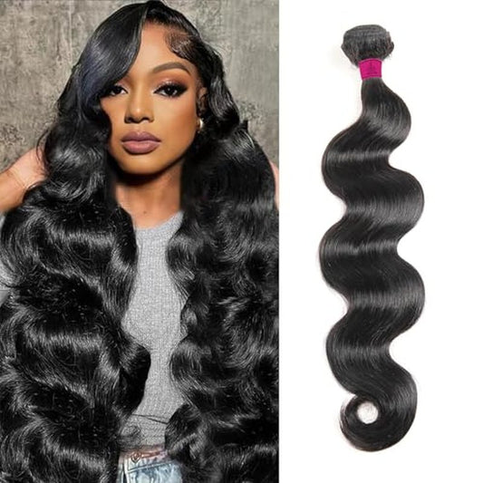 12A Brazilian Human Hair Bundles Body Wave Single Bundle Virgin Hair Bundles Body Wave Human Hair Sew in Weave Natural Black Color Hair 26 inch