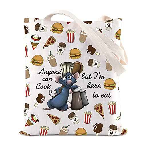 FOTAP Remy Quote Gift Anyone Can Cook Quote Makeup Bag Gift Remy Inspired Zipper Pouch Mouse Chef Cosmetic Bag (anyone cook Tote)