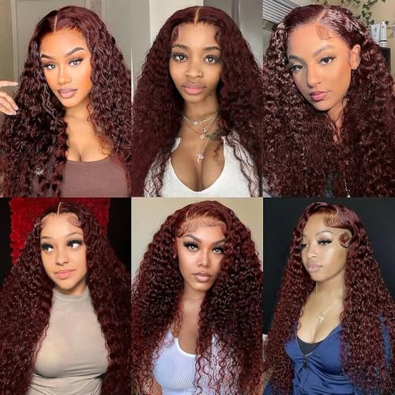 Reddish Brown Human Hair Bundles Curly Wave Color #33 Copper Red Brown Wet and Wavy Unprocessed Native Virgin Raw Trippy Hair Extensions 3 Bundles 16 18 20 Inch Quick Weave Double Weft for Black Woman