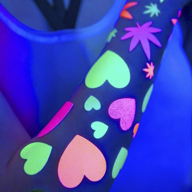 Sasswear Blacklight Heart Body Stickers - Neon, 40/pk