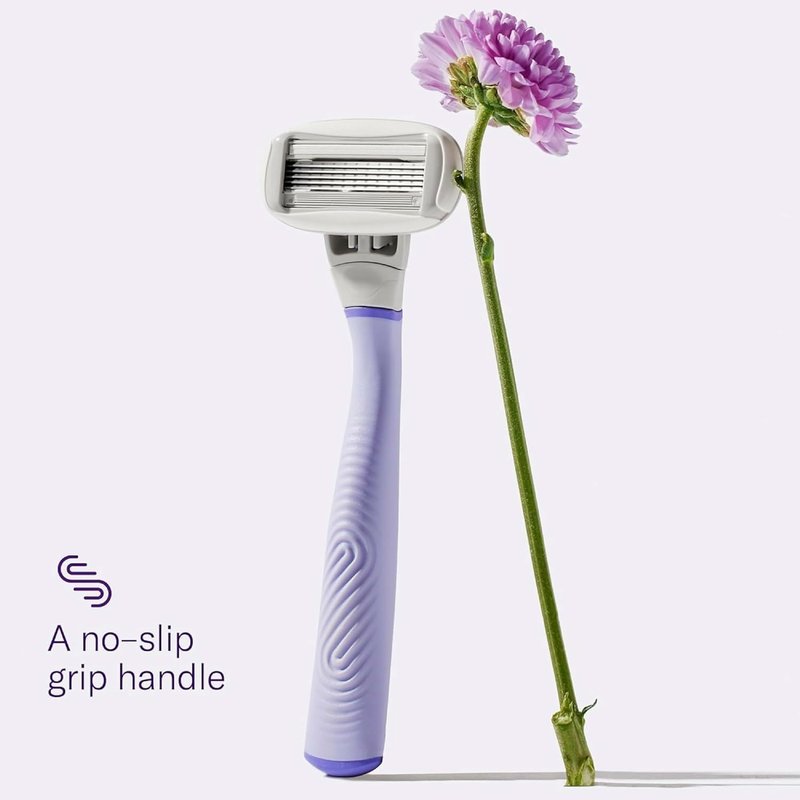 Flamingo Razors for Women, 1 Women's Razor Handle (Lilac), 13 Razor Five-Blade Refills, and 1 Shower Holder
