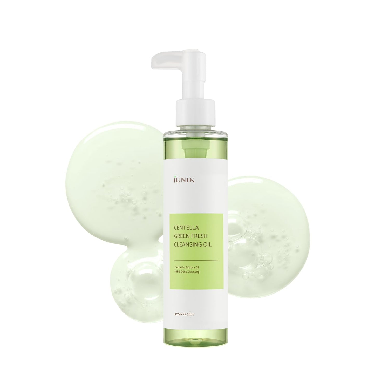 IUNIK Centella Green Fresh Cleansing Oil - Gentle Oil Cleanser for Pore Control & Makeup Removal | 200ml / 6.7 fl oz