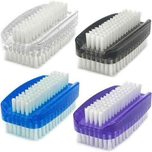 Nail Brush for Cleaning Fingernails Two Sided Fingernail Scrub Brush Soft Stiff Nylon Bristles Scrubber Brush for Hand and Under Nails,4 Pack