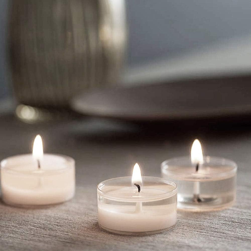 Morning Breeze Scented Tealights - Spaas 24 Clear Cup Candles, 4.5 Hour Burn Time