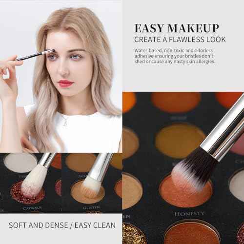 DUcare Makeup Brushes 15Pcs Premium Synthetic Kabuki Makeup Brush Set, Professional Foundation Concealers Powder Blush Blending Face Eye Shadows Black Brush Sets