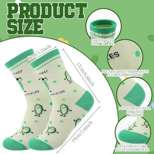 Pickle Gifts for Women - Pickle Lover Gifts Set Travel Cosmetic Bags Portable Reusable Canvas Tote Bag Funny Novelty Gag Socks Stickers Christmas Gifts for Teen Girls