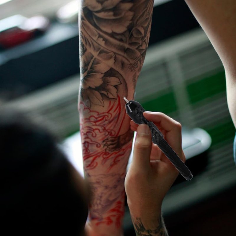 Tattoo Pen Set - Skin Safe Markers with 20 Ink Cartridges & Black Aluminum Holder | Perfect for Precise Stencil Marking