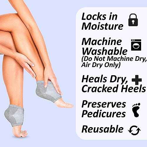 Moisturizing Socks for Cracked Heel Treatment: Socks for Cracked Heel Repair, Silicone Toeless Socks, Spa Gel Socks for Dry Cracked Feet Women, Lotion Moisture Pedicure Socks