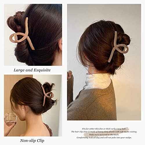 Big Matte Jaw Large Butterfly Hair Clips - No Slip Strong Hold Barrettes and Clamps, 4 Pcs for Christmas, Valentine's and Mother's Day Gifts