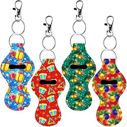 Duufin 24 Pieces Chapstick Holder Keychains Lipstick Holder Keychains