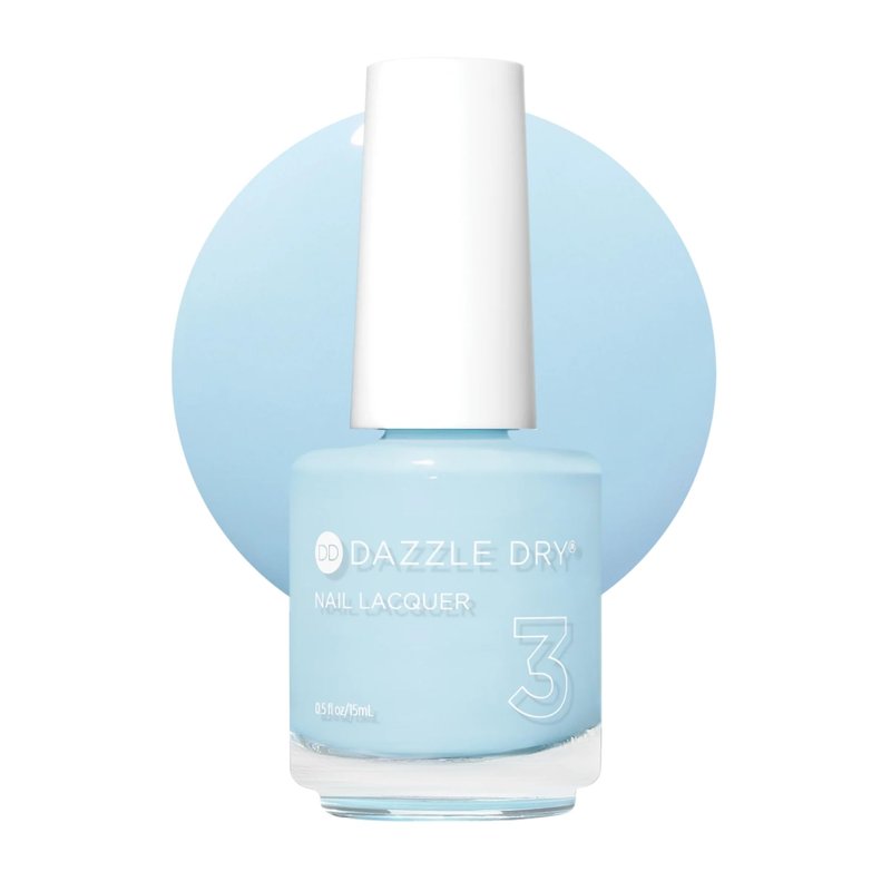 Dazzle Dry Nail Lacquer (Step 3) - Lotion, Please! - A light powder blue with gray undertones. Full coverage cream. (0.5 fl oz)