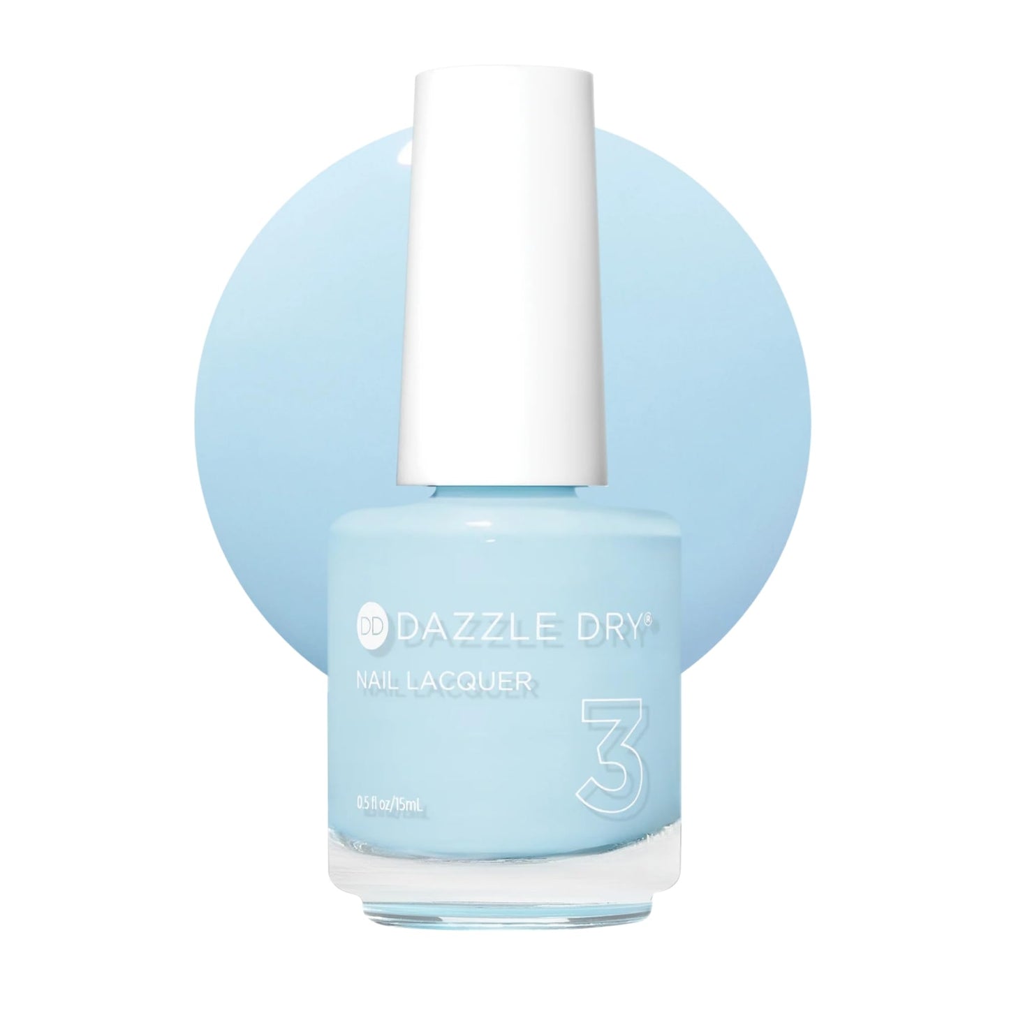 Dazzle Dry Nail Lacquer (Step 3) - Lotion, Please! - A light powder blue with gray undertones. Full coverage cream. (0.5 fl oz)