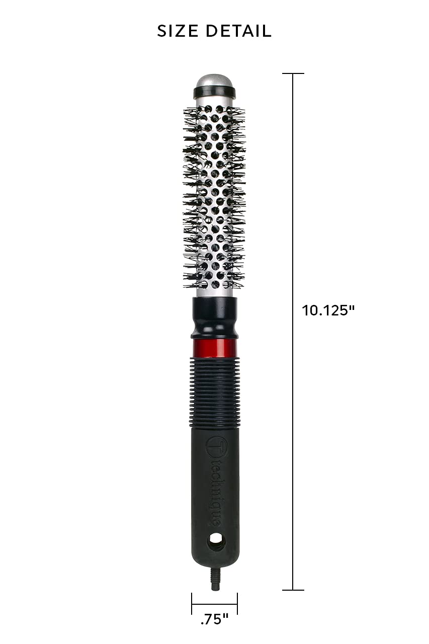 Cricket Technique Thermal Hair Brush #300 0.75” for Blow-Drying, Curling, and Styling – Heat-Retaining Barrel with Anti-Static Tourmaline Bristles, Round Thermal Brush, Not Electric, All Hair Types
