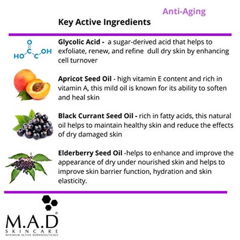 M.A.D Skincare Anti-Aging Youth Transformation Glycolic Mask 2 oz.